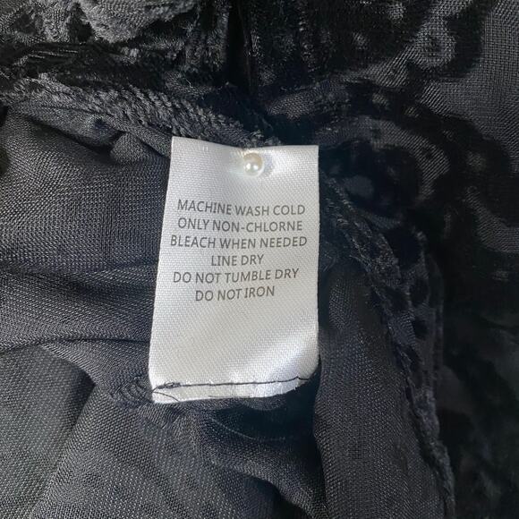 Whimsigoth Velvet Burnout Top Medium Paisley Indie Fairy Grunge Dark Romantic - Picture 11 of 11